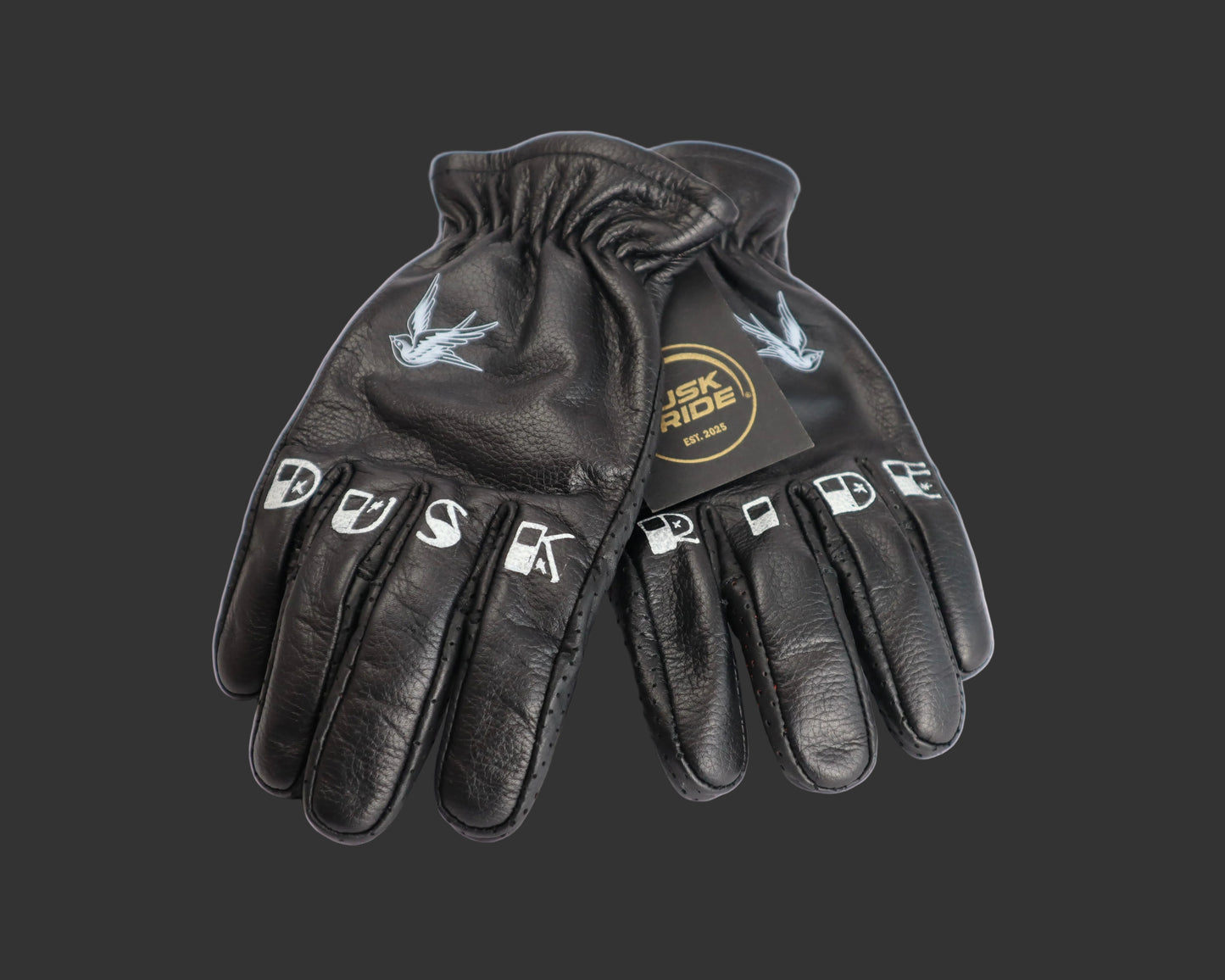 DUSK RIDE Premium Leder Motorrad Handschuh "Bird" incl. Wax