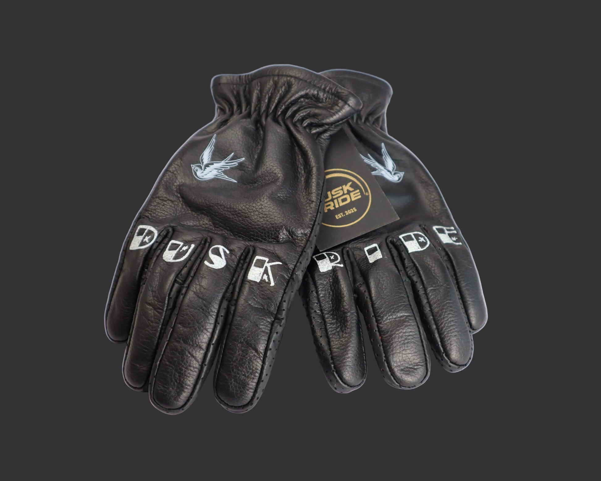 DUSK RIDE Premium Leder Motorrad Handschuh "Bird" incl. Wax