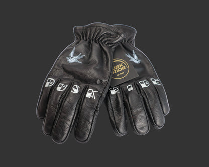 DUSK RIDE Premium Leder Motorrad Handschuh "Bird" incl. Wax