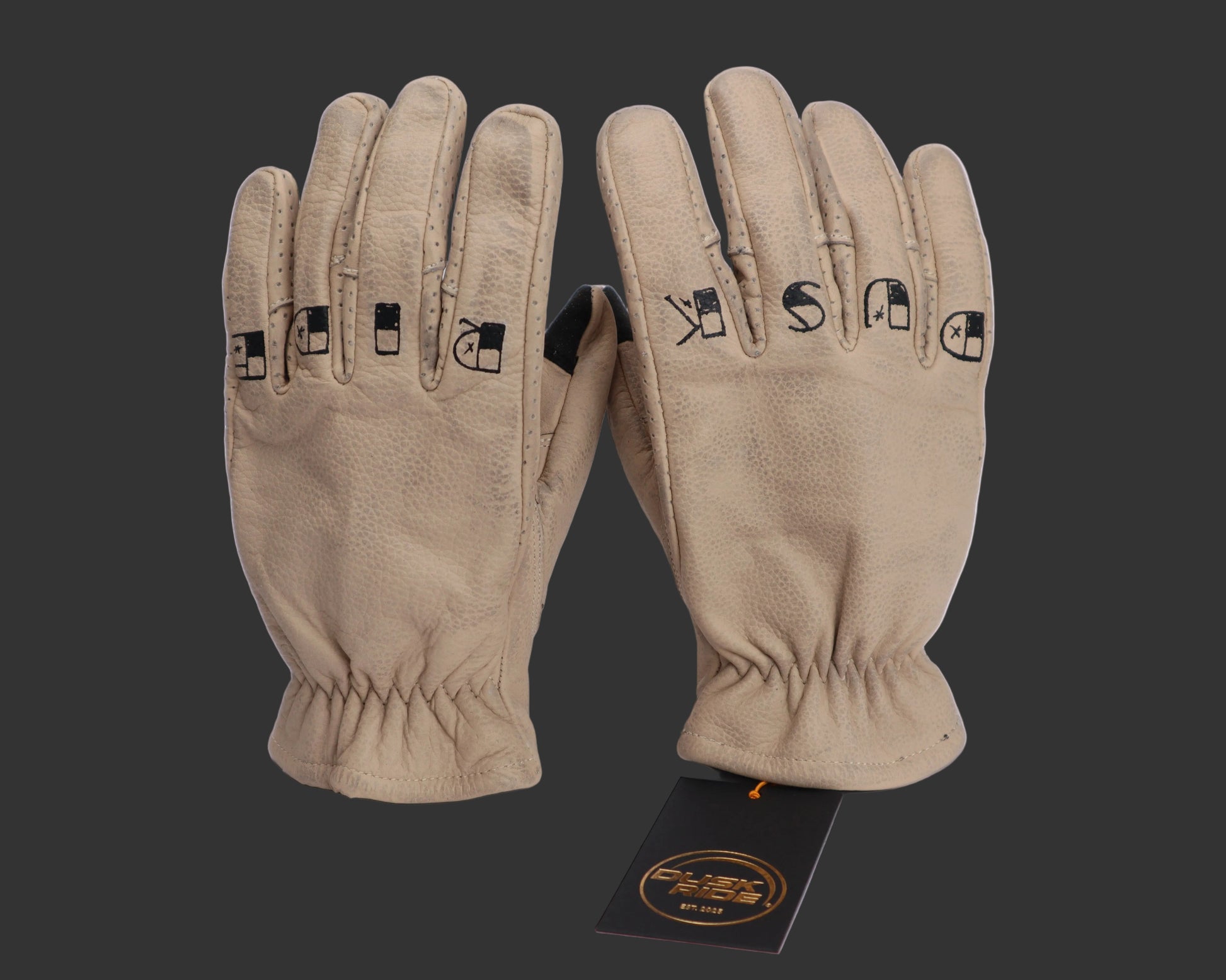 diddl handschuhe DUSK RIDE Premium Leder Motorrad Handschuhe – Beige inkl. Wax – Dusk Ride