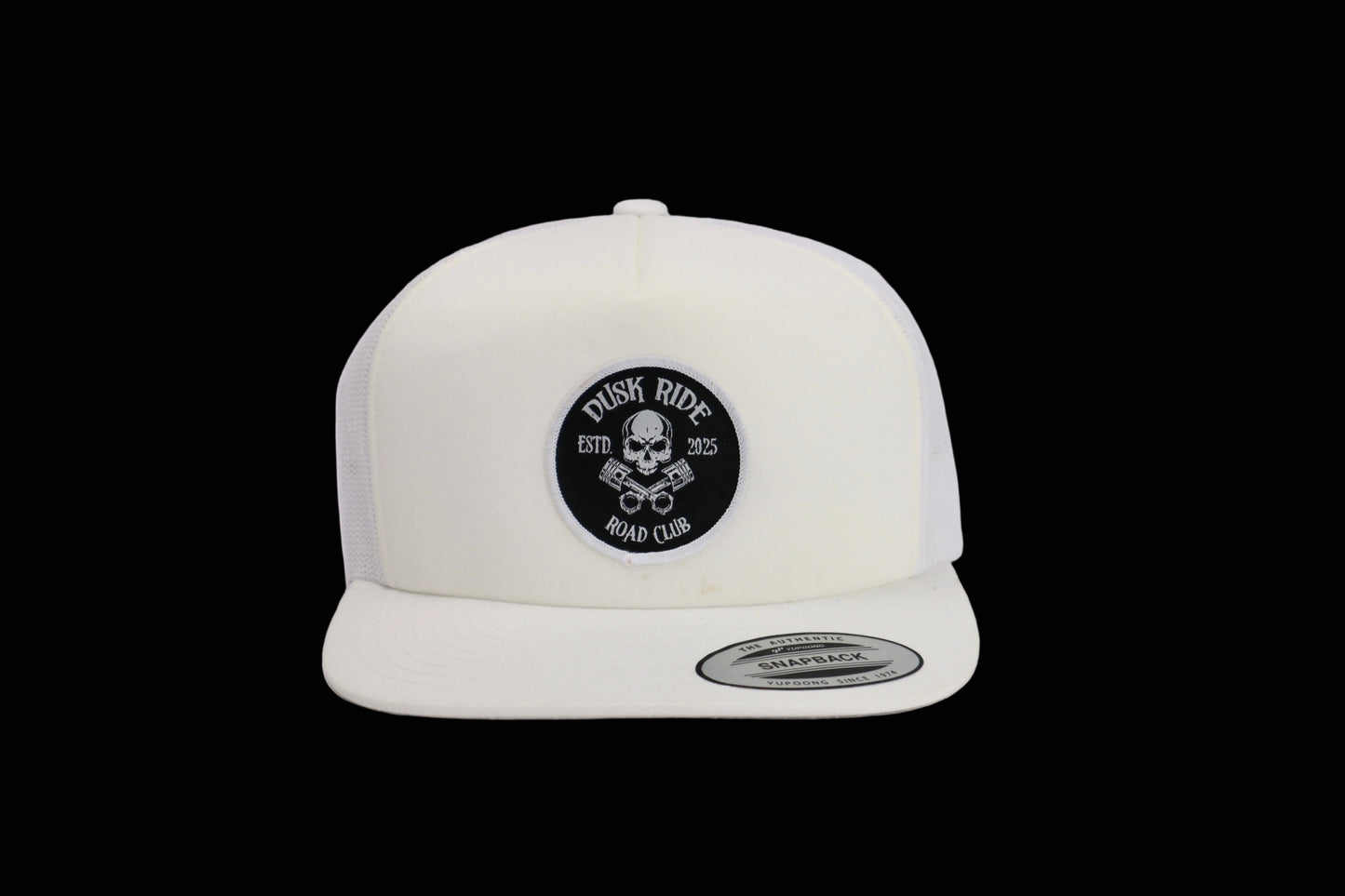 Dusk Ride Original Snap Back Trucker Cap "Skull Pistons"