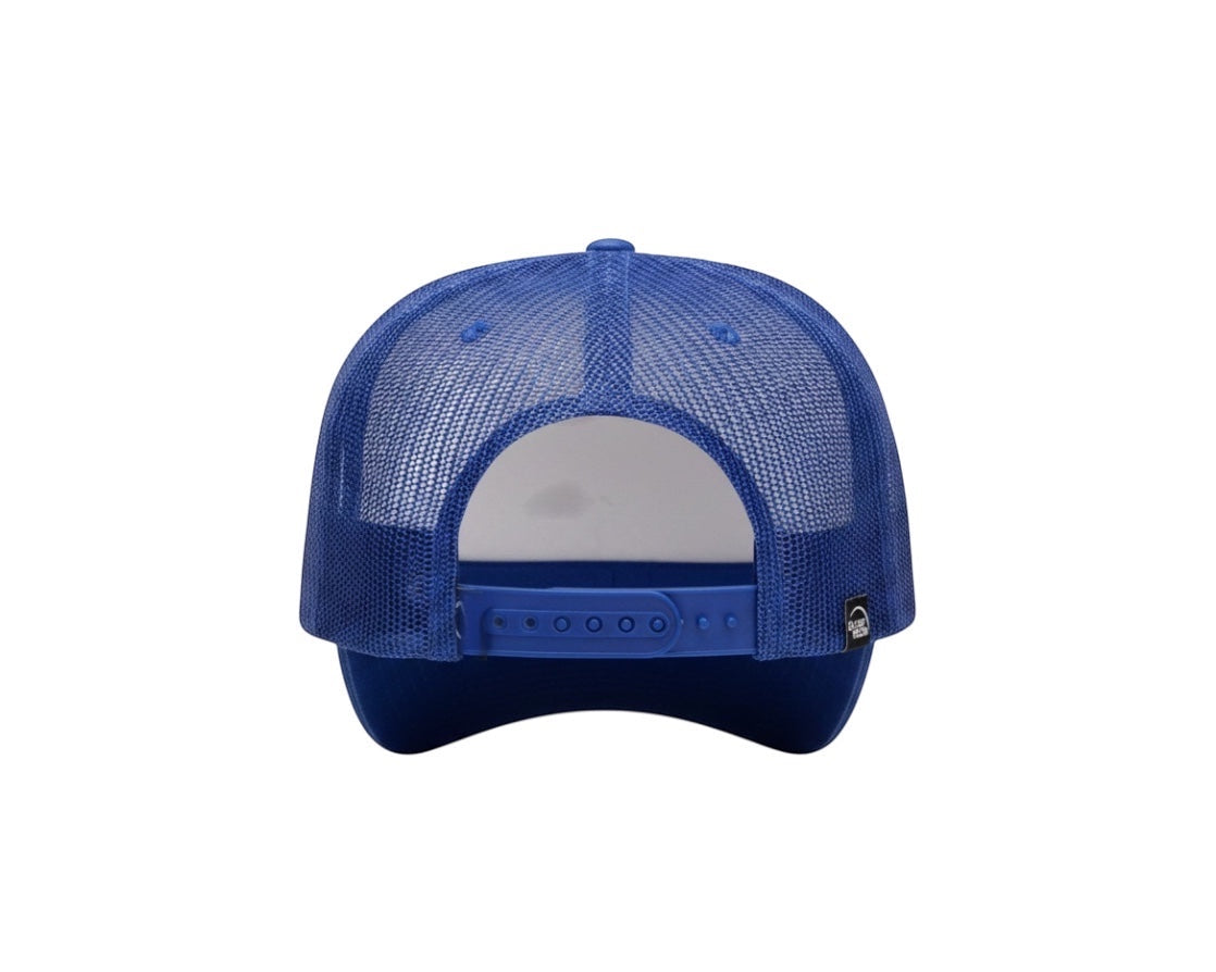 Dusk Ride Snapback Trucker Cap in Blau mit Netzrücken und verstellbarem Verschluss