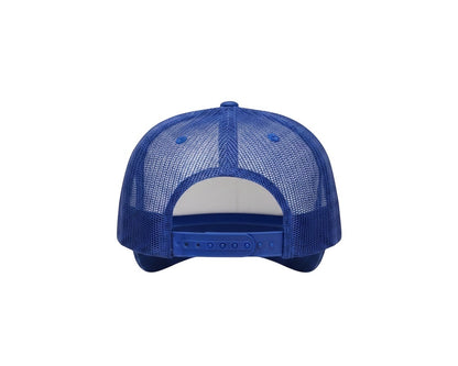 Dusk Ride Trucker Cap in Blau mit verstellbarem Snapback-Verschluss und Netzrückseite, Rückansicht