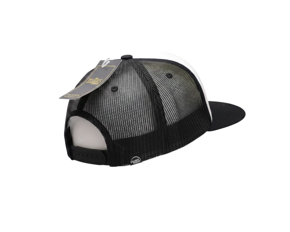 Dusk Ride Trucker Cap Pistons mit schwarzem Netzrücken und verstellbarem Snapback-Verschluss in der Rückansicht