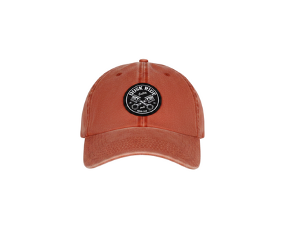 Dusk Ride Vintage Cap in verwaschenem Orange aus Baumwolle mit rundem Pistons-Aufnäher auf der Vorderseite