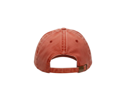 Dusk Ride Vintage Basecap in verwaschenem Rot aus Baumwolle mit verstellbarem Metallverschluss, Rückansicht
