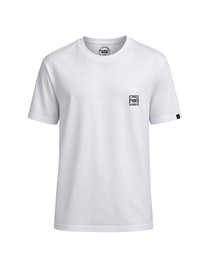 Dusk Ride Premium T-Shirt Bonnie in Weiß aus 100% Baumwolle mit kleinem Brustlogo und Rundhalsausschnitt