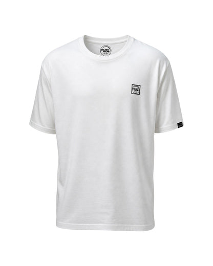 Dusk Ride Premium T-Shirt in Weiß aus 100% Baumwolle mit kleinem Logo-Print auf der Brust
